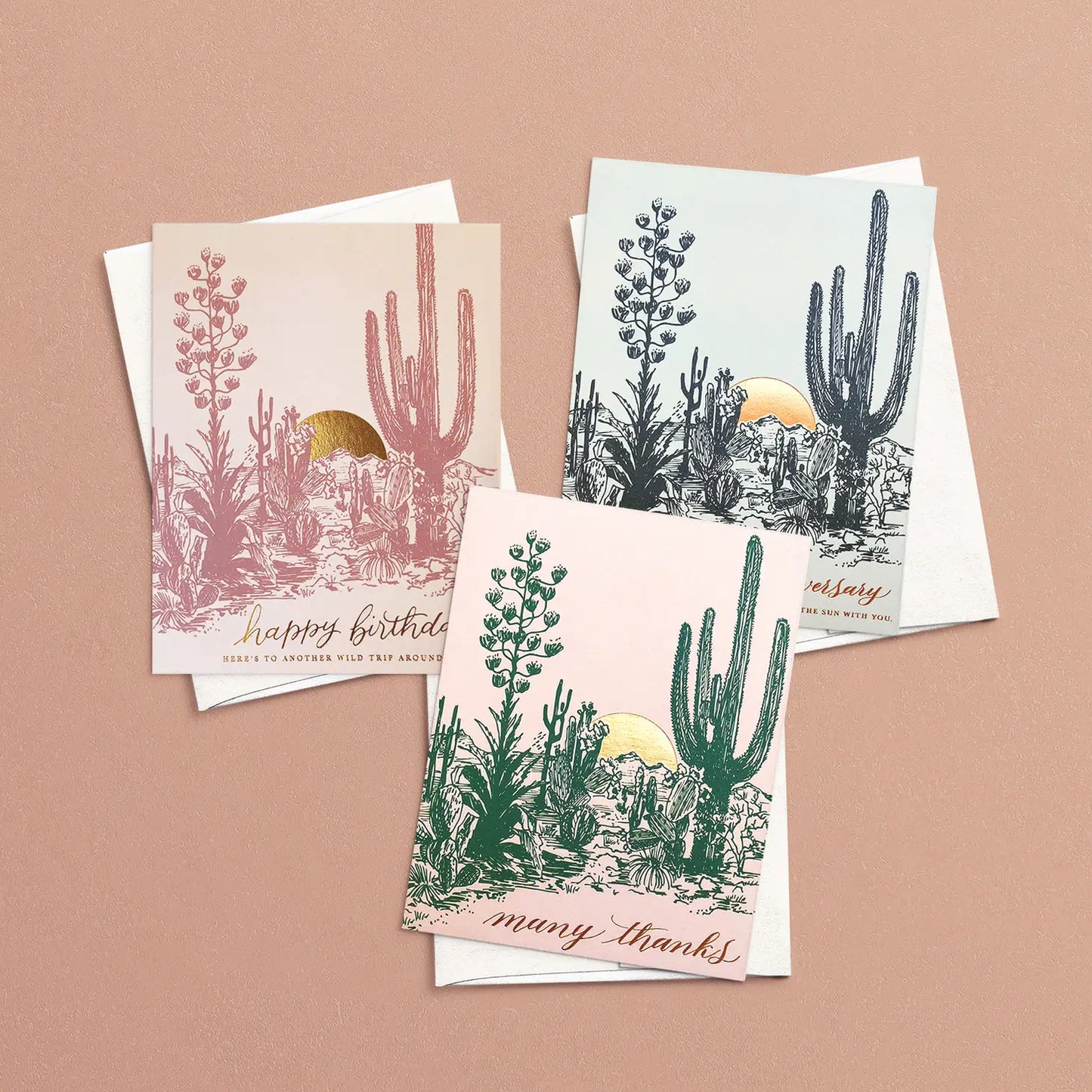 Cactus Sunset Birthday Greeting Card