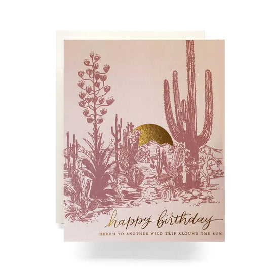Cactus Sunset Birthday Greeting Card