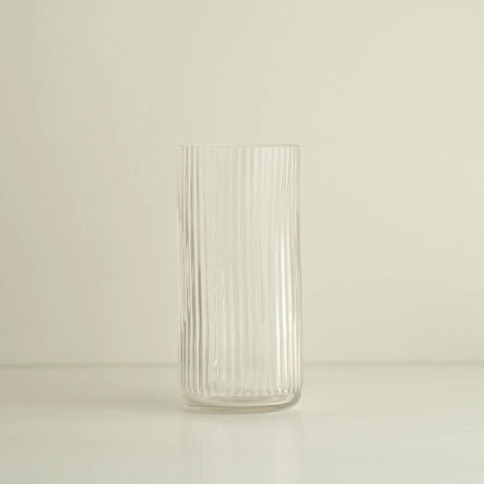 Ridged Pillar Glass Vase (Large)