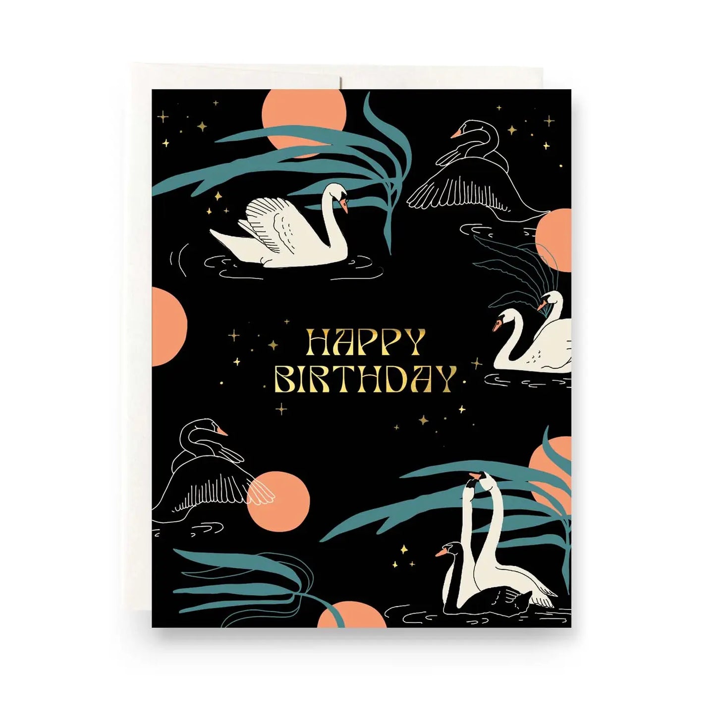Swans Birthday Greeting Card